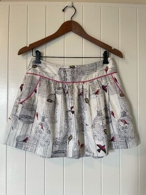 Ted Baker Whimsical Birdcage satin mini skirt - sz 4 US